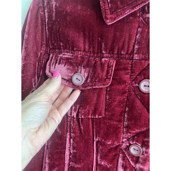 ROTH LE COVER California Vintage 1980's Red Velvet Puff Button Jacket - Picture 6 of 15